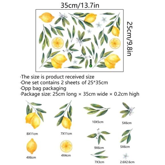 COPY - Lemon Print Wall Stickers - Picture 2 of 5
